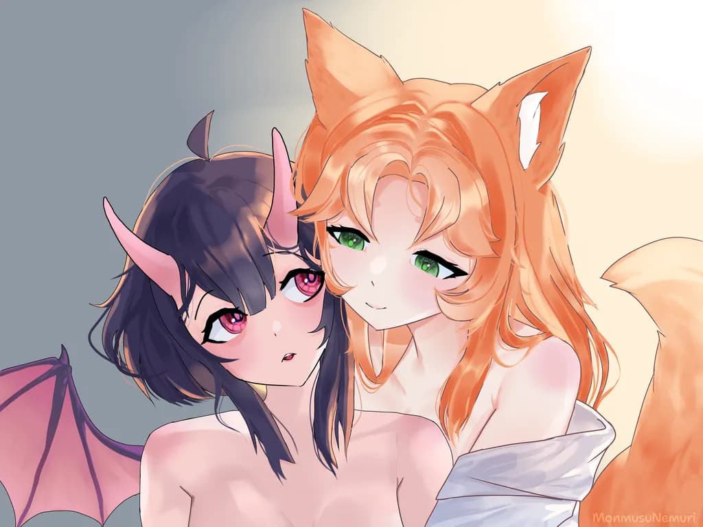 Fox and Demon Embrace