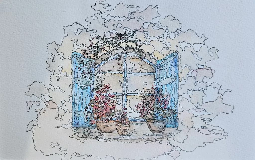 Blue Shutter Window