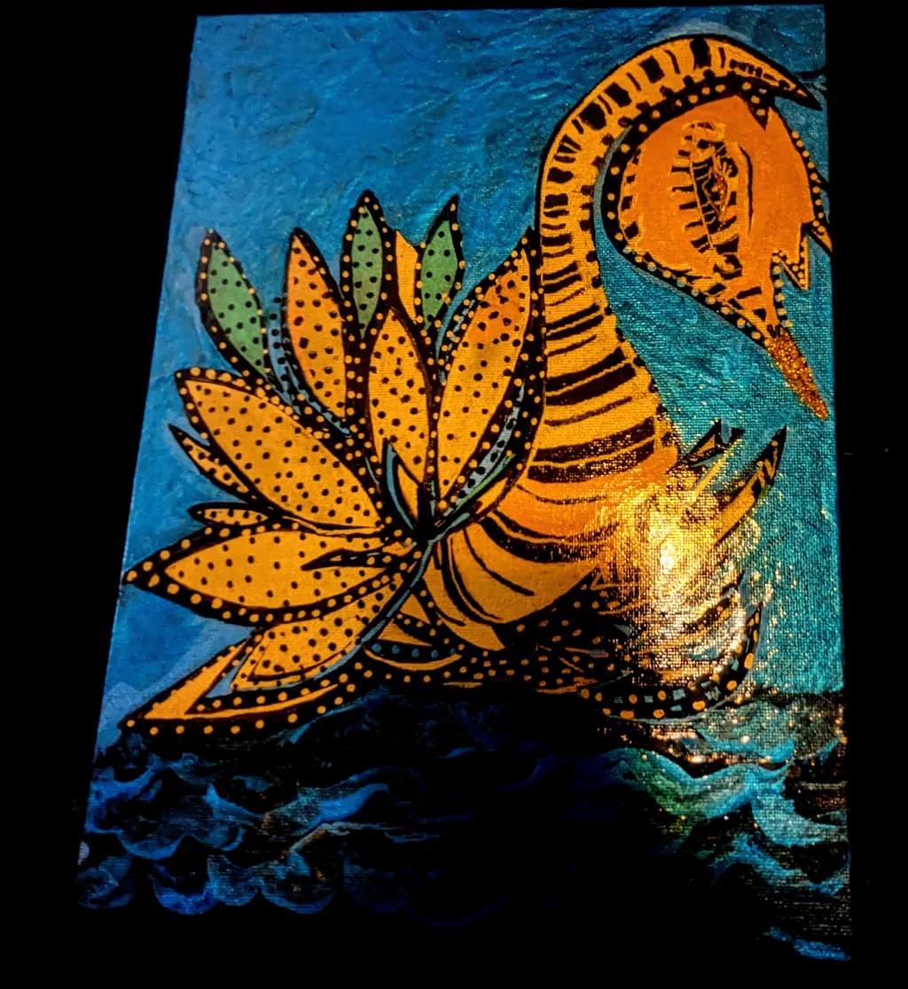 Golden Lotus Swan