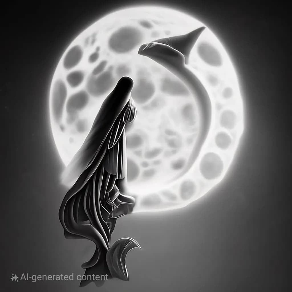 Moonlit Mermaid Silhouette