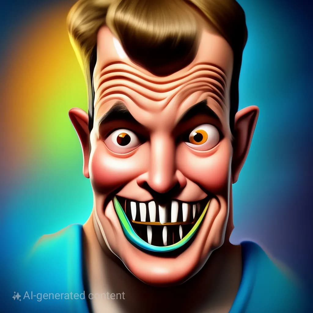Exaggerated Smiling Portrait
