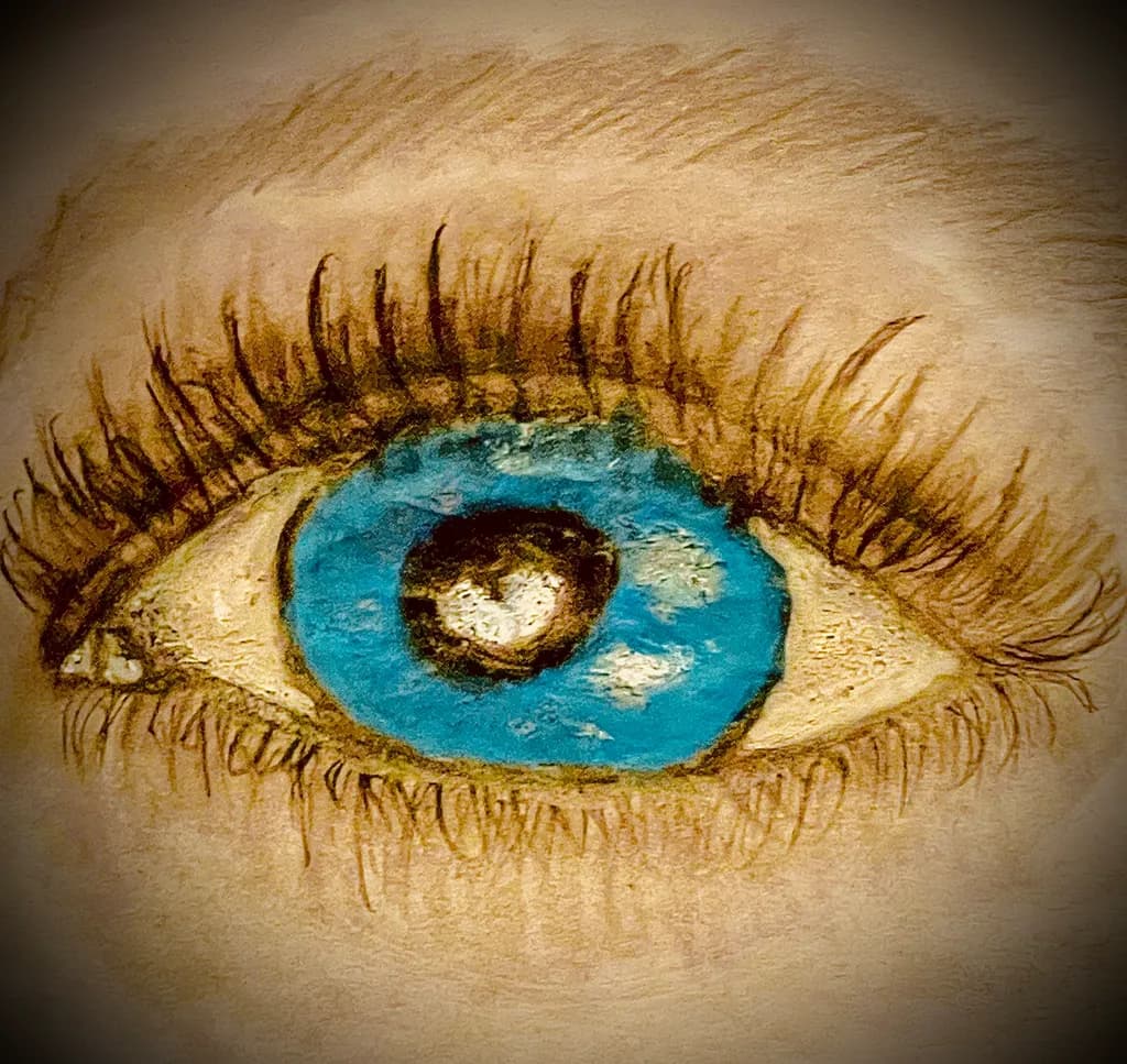 Blue Iris Reflection