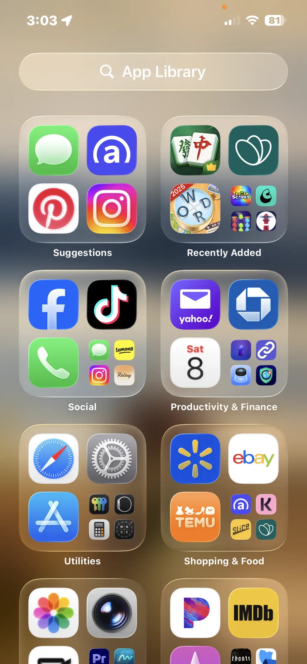 App Library Grid