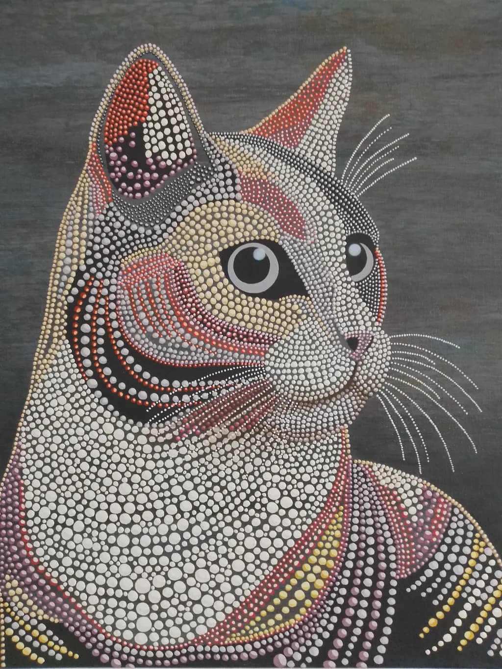 Pointillist Cat Portrait