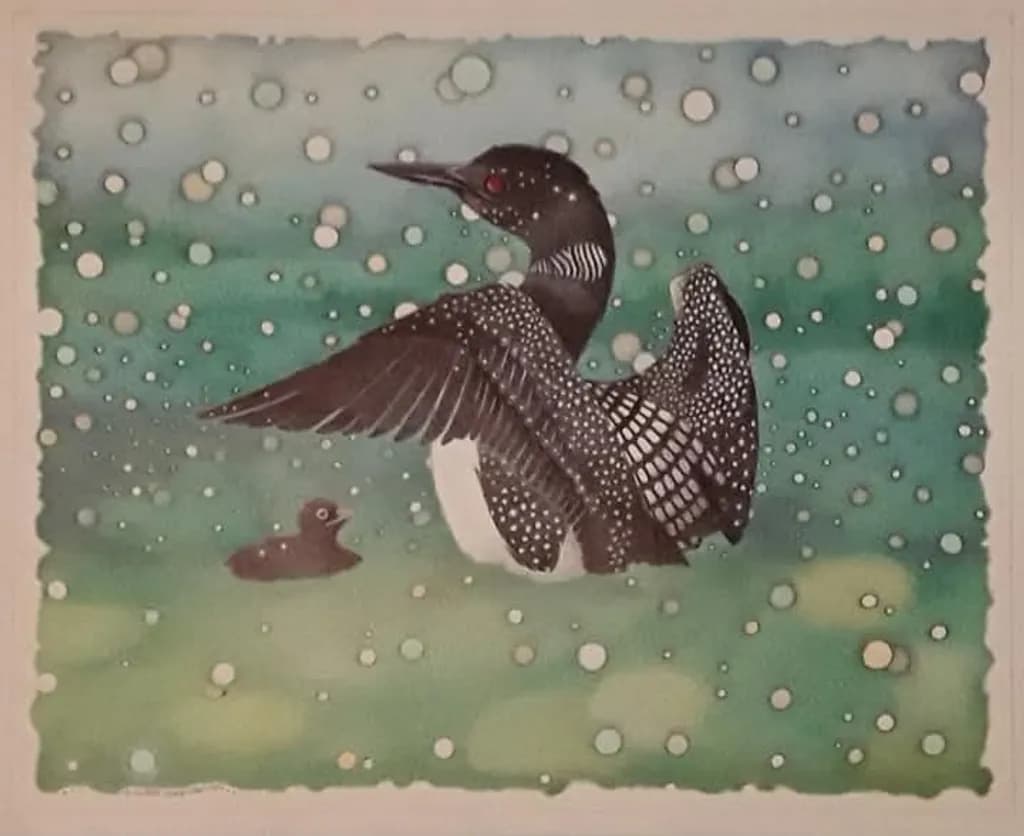 Loon in Snowfall