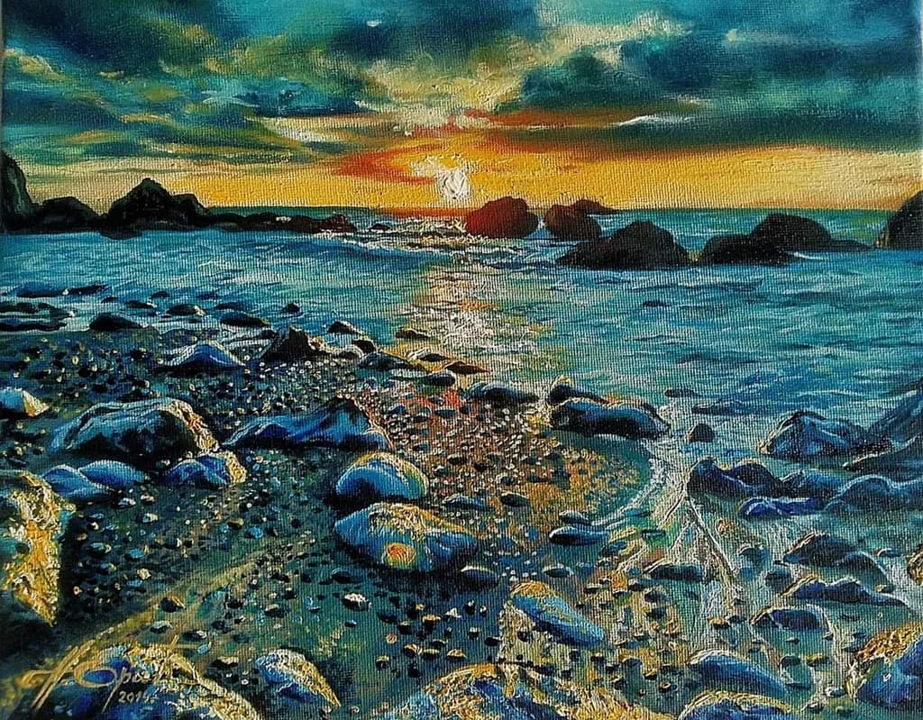 Rocky Shoreline Sunset