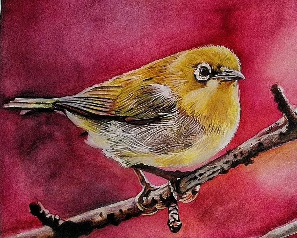 Perched Yellow Bird