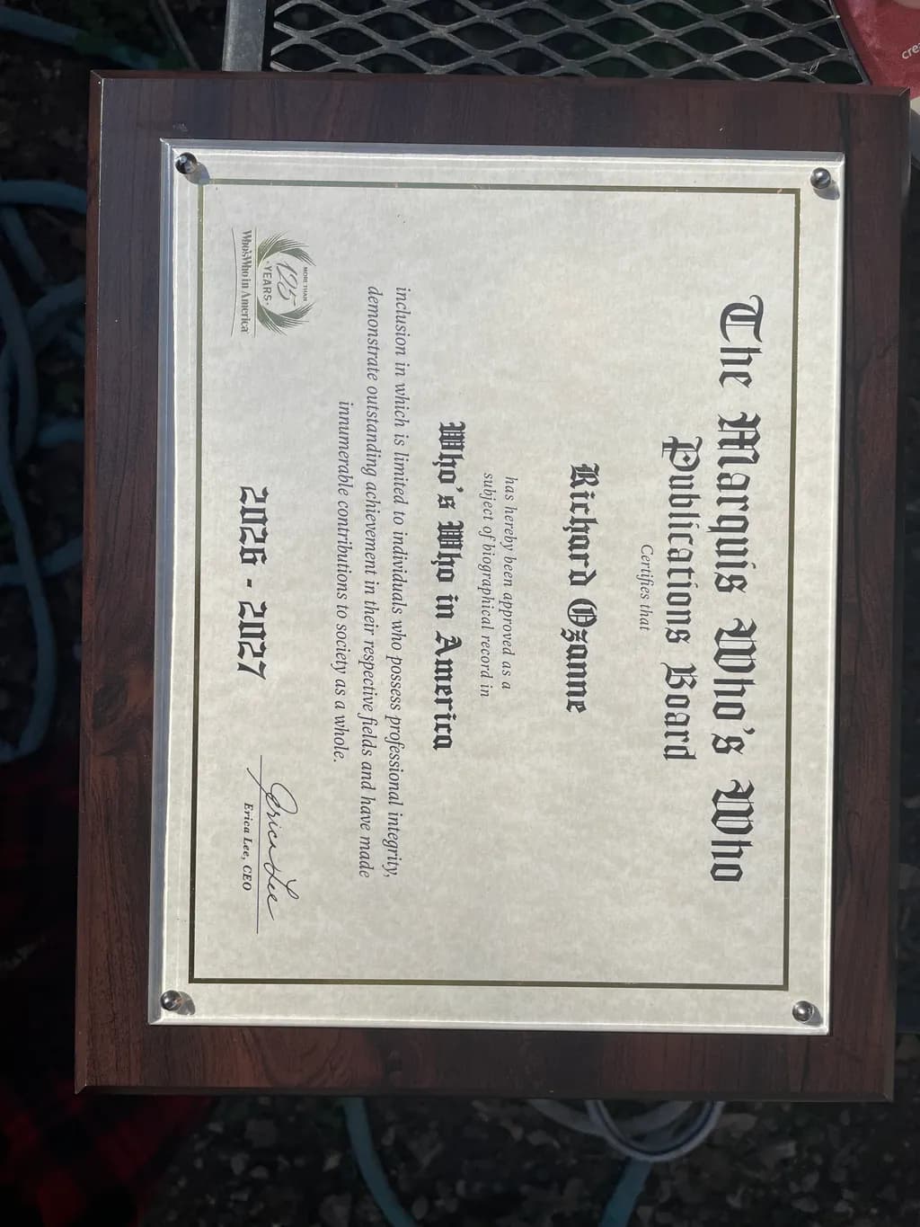 Who's Who Recognition Plaque