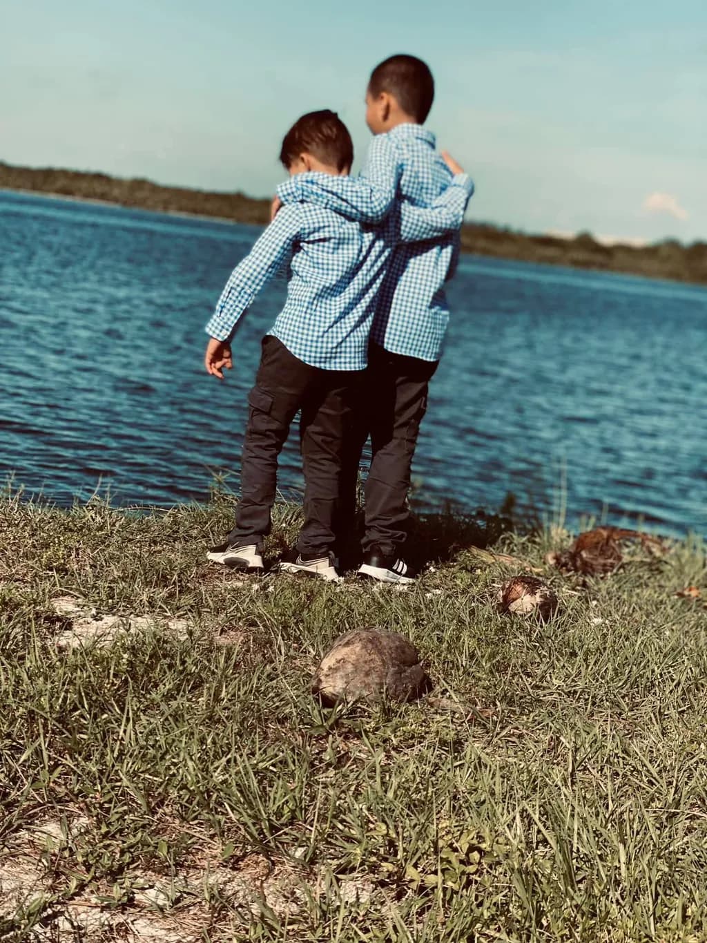 Shared Steps by the Lake