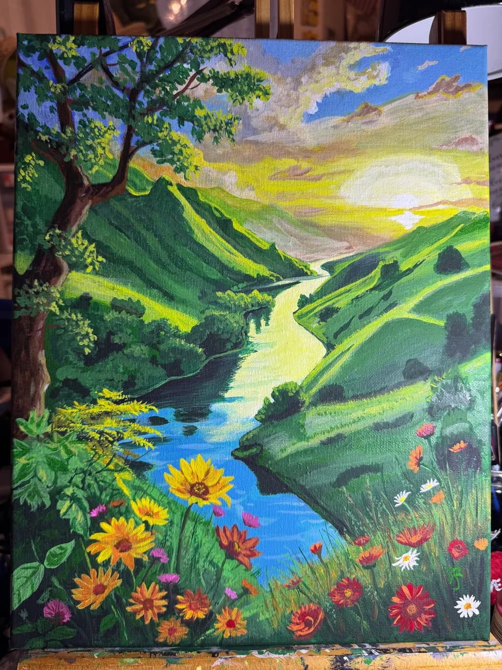 Sunlit Valley River