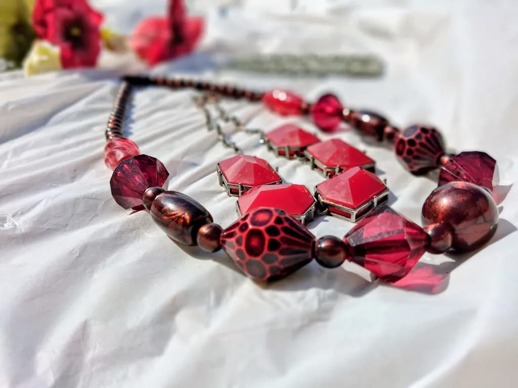 Crimson Geometry Necklace