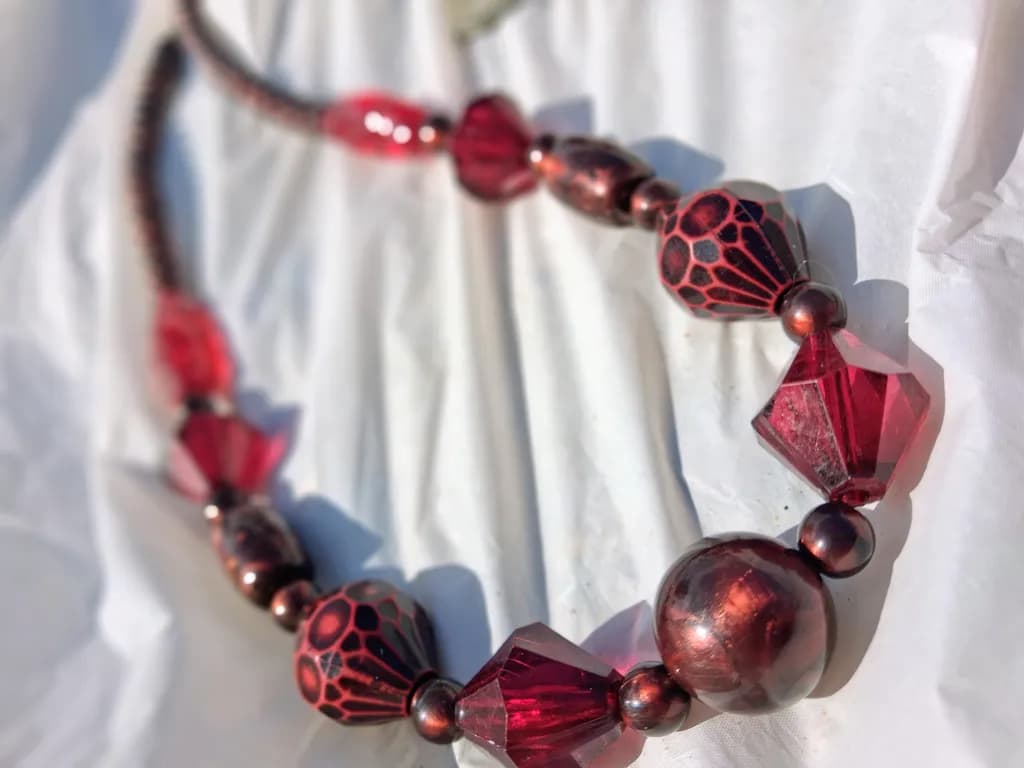 Crimson Geometry Necklace
