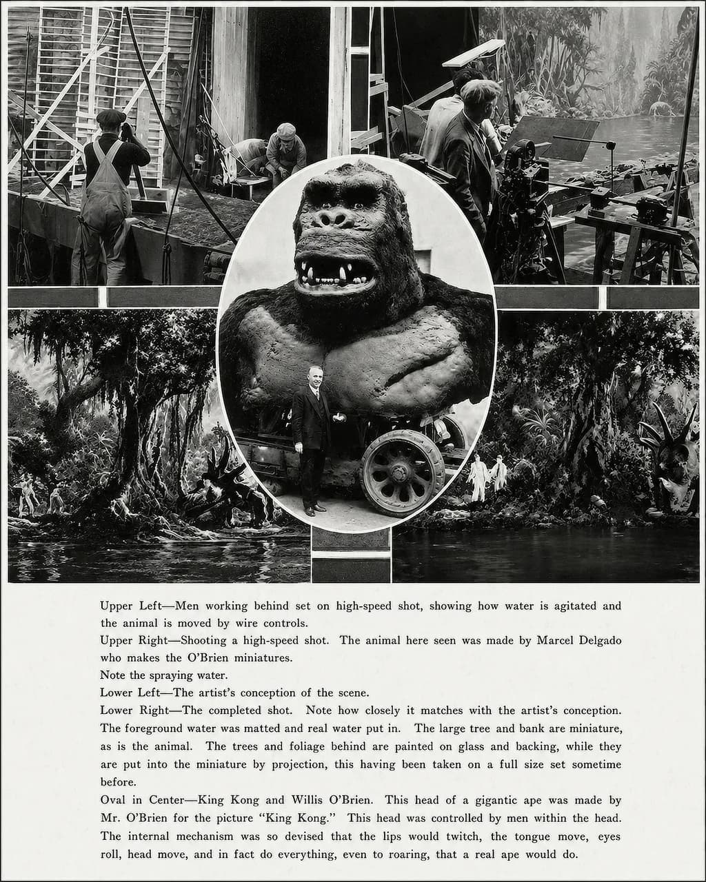 Vintage Monster Movie Wall Art | 1933 Behind the Scenes Collage | Vintage Horror Film