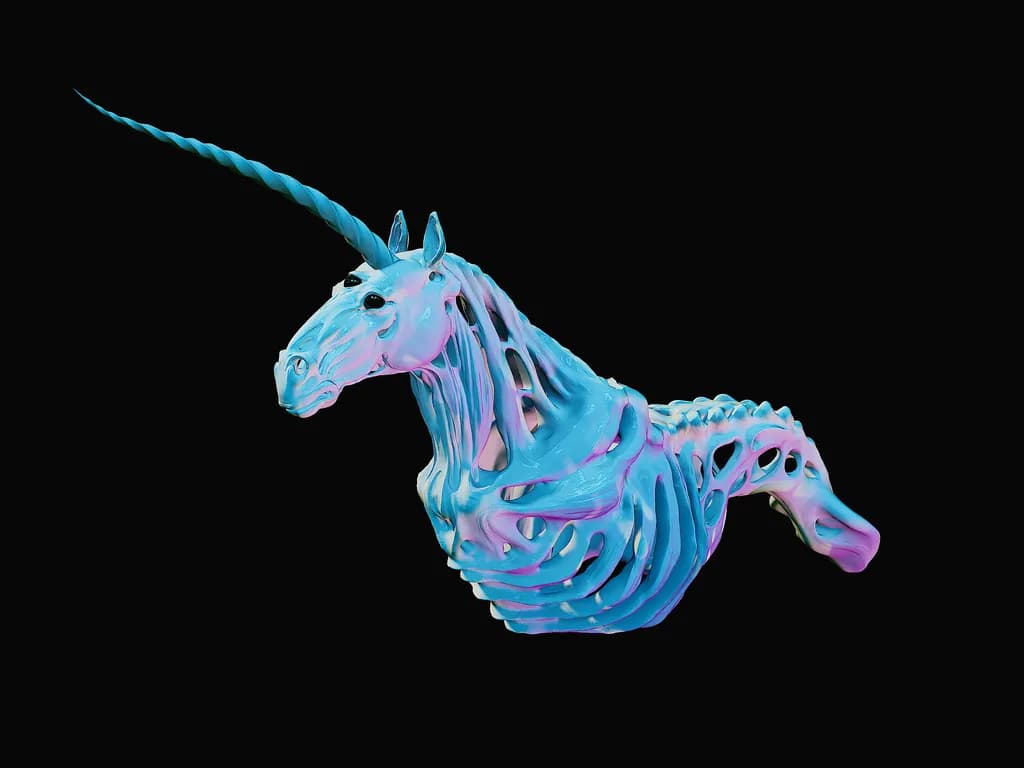 Chromatic Unicorn Skeleton