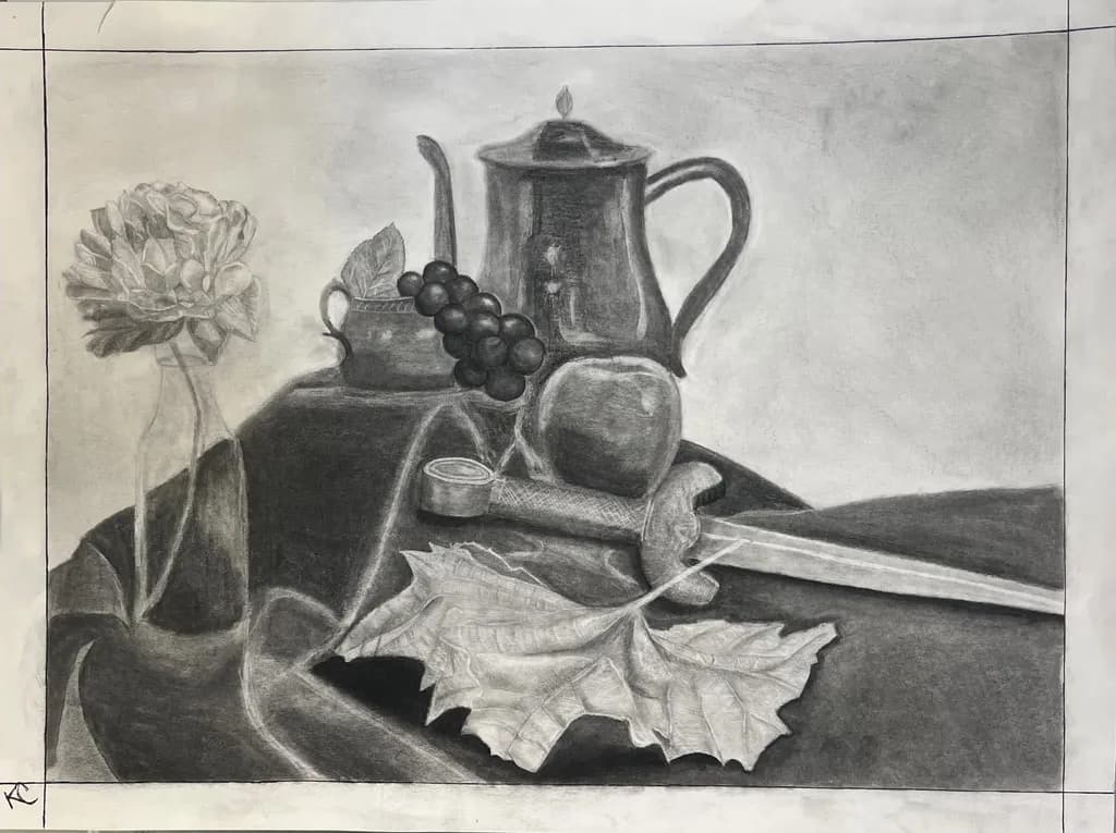 Still Life with Dagger and Leaf