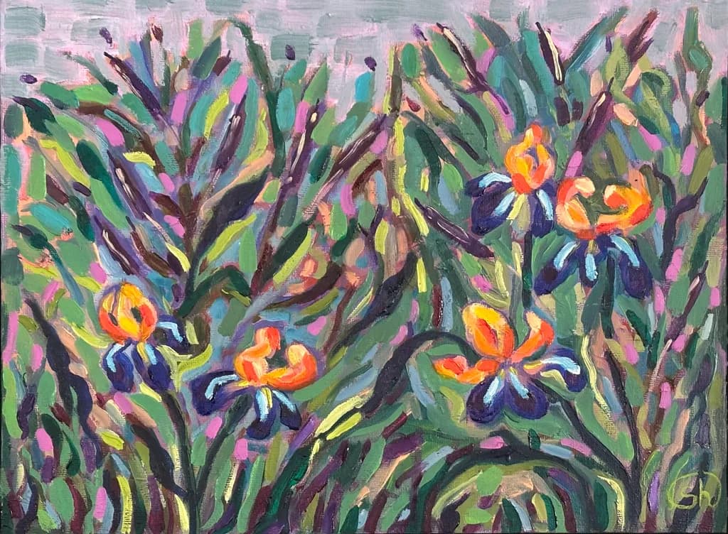 Irises Without Frame