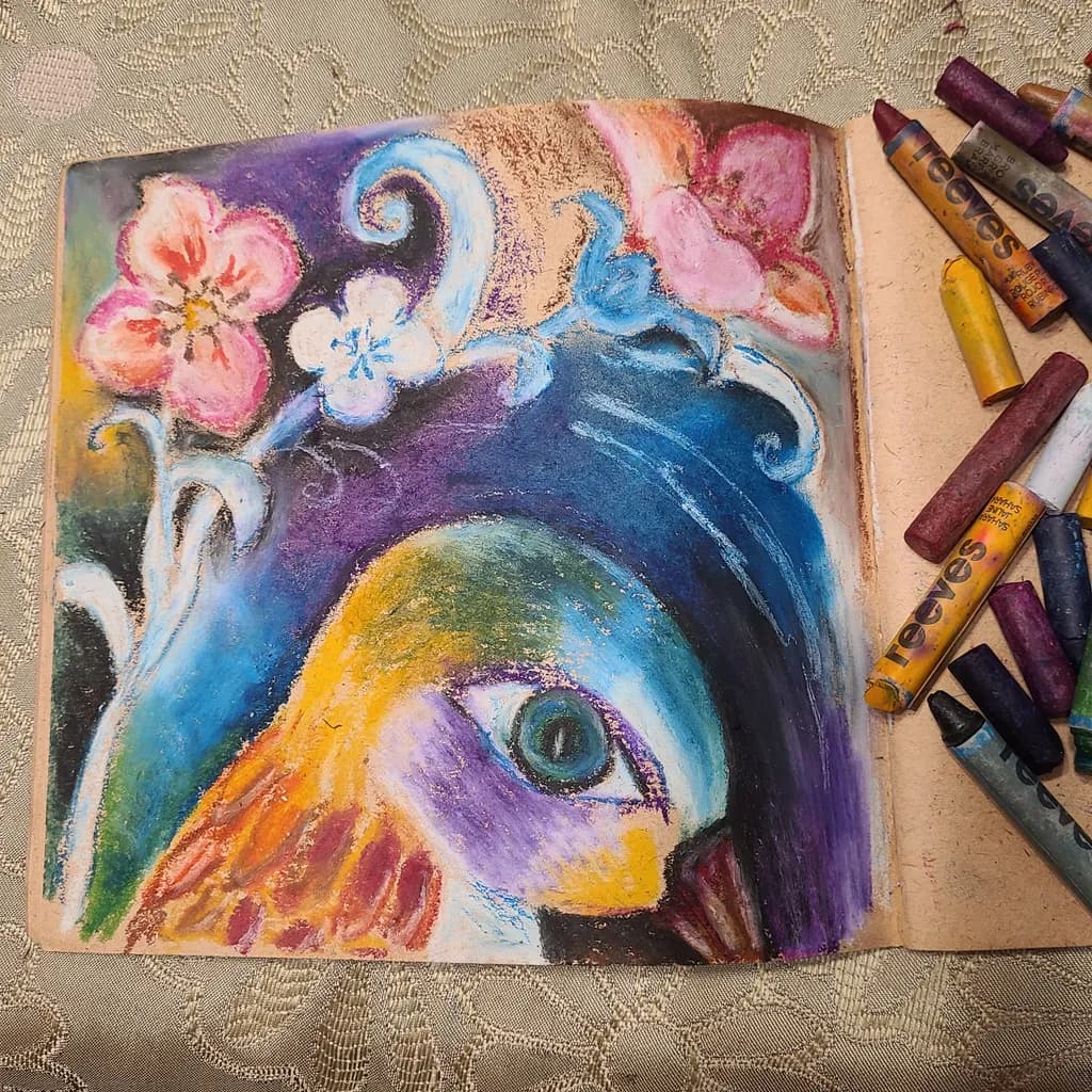 Colorful Bird and Blossoms