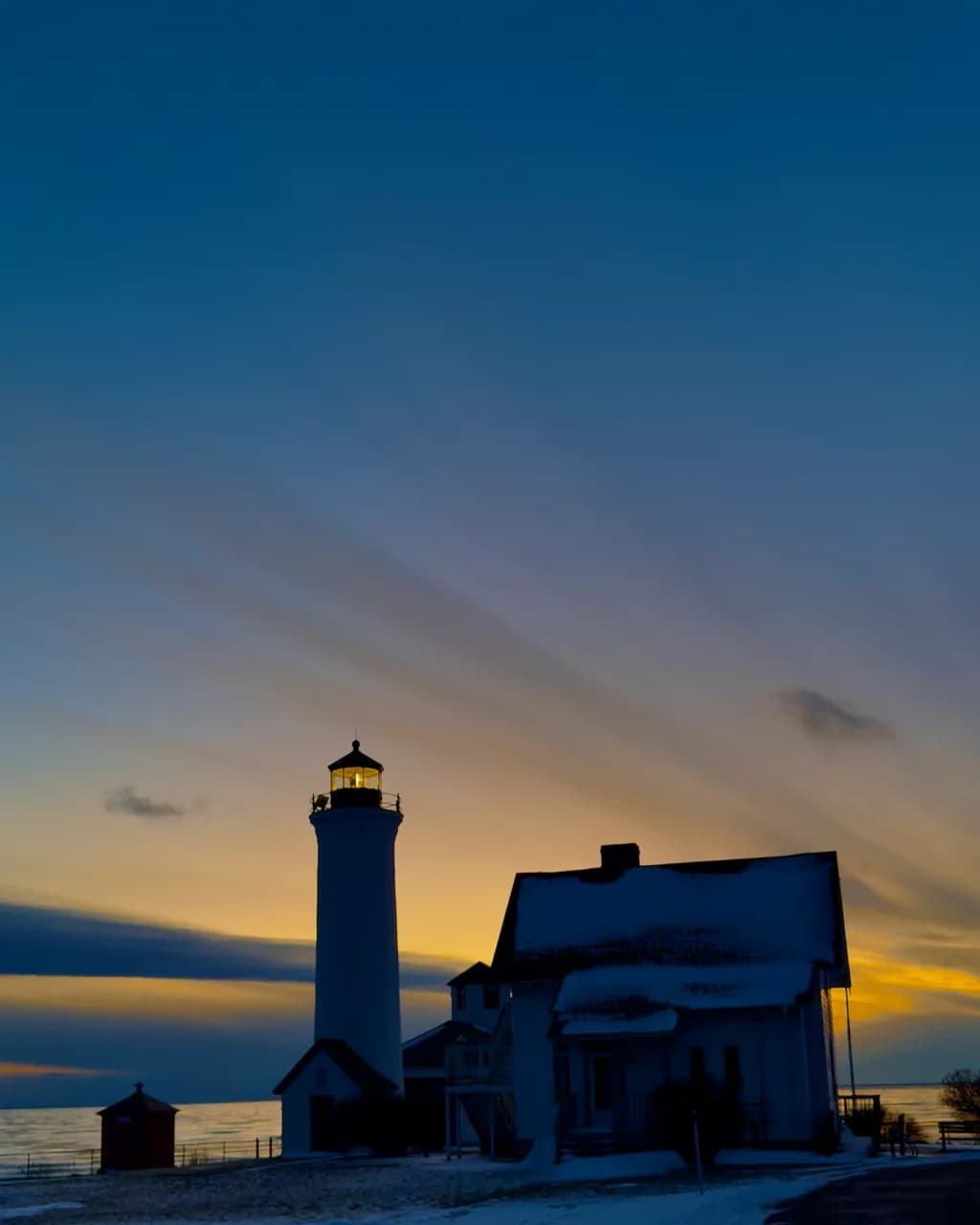 Winter Lighthouse Glow