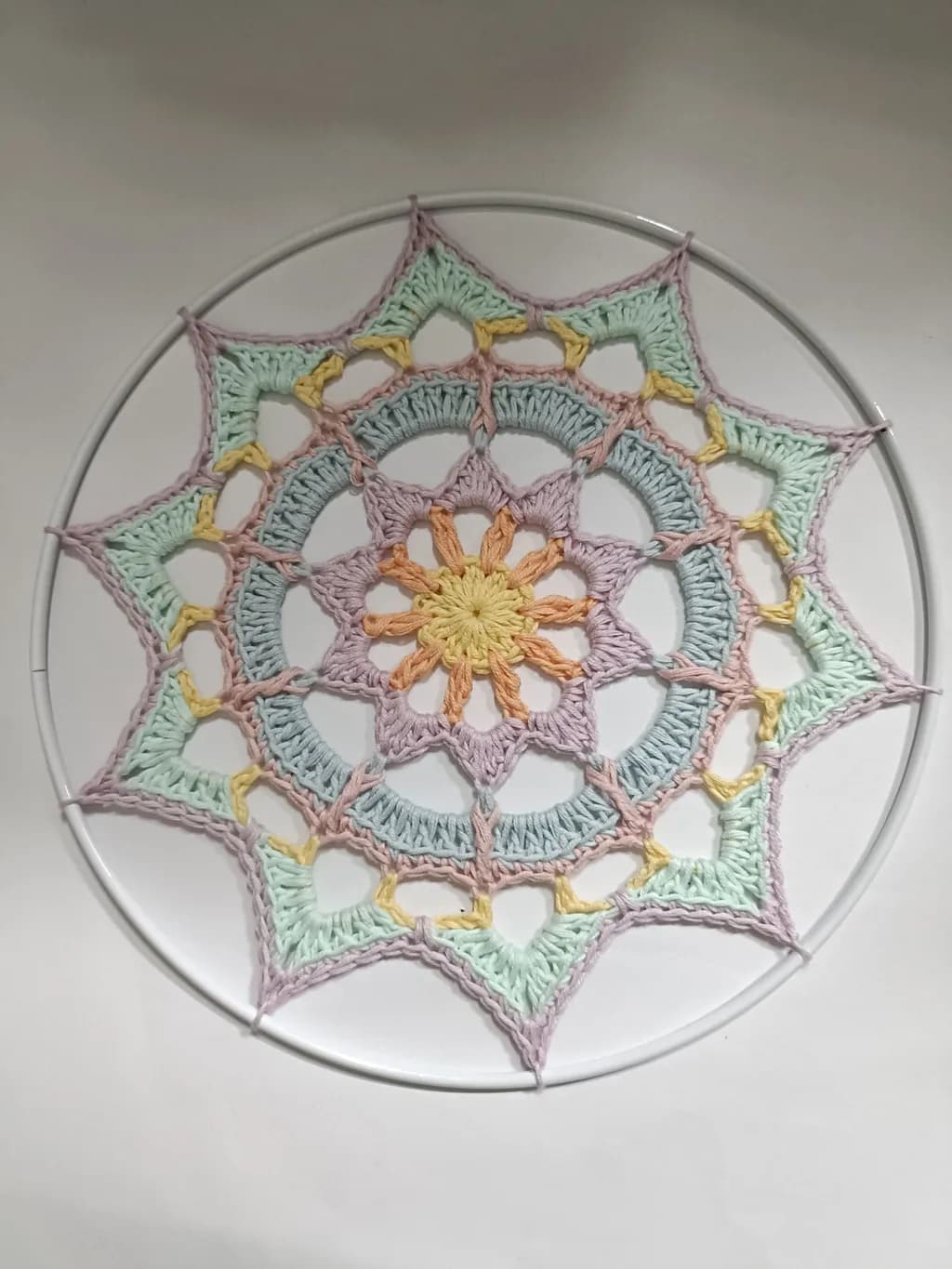 Pastel Crochet Mandala