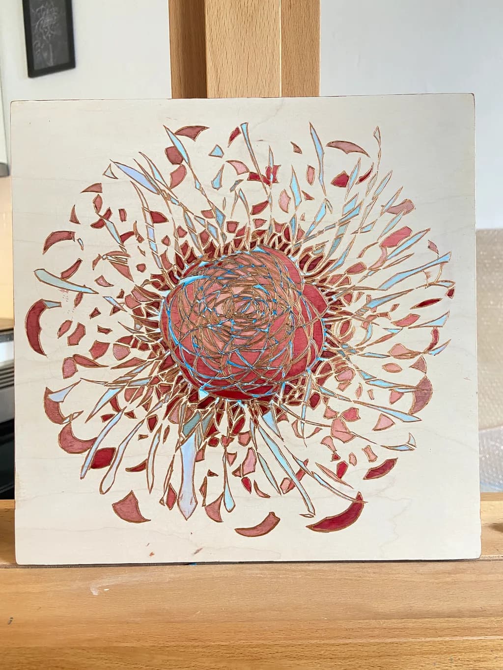 Red Flower Radial Bloom