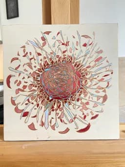 Red Flower Radial Bloom