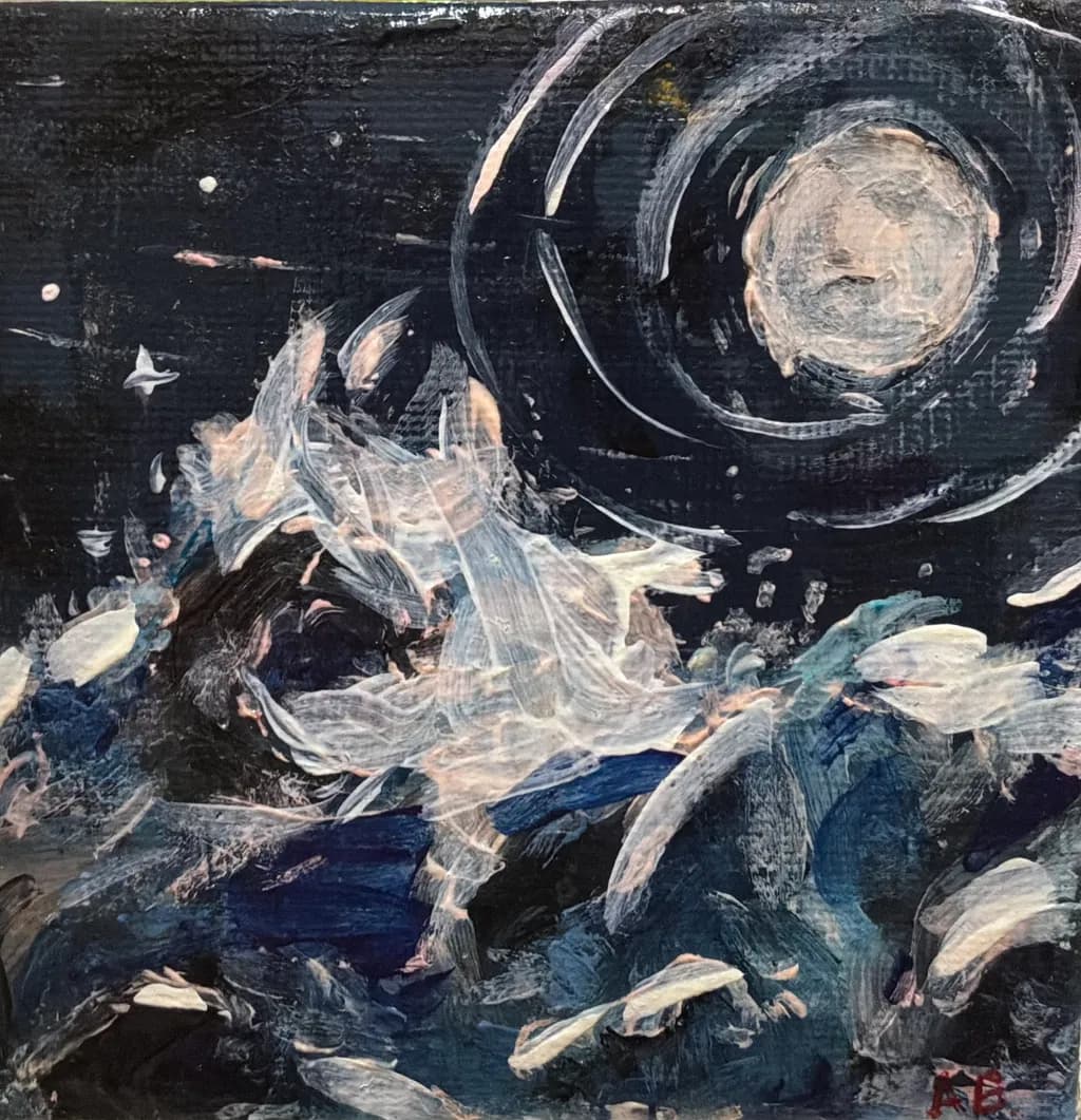 Wave and moon