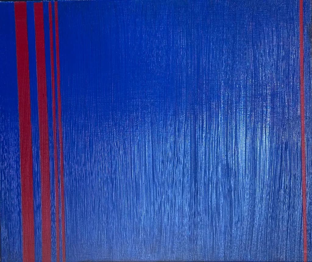 Crimson Stripes on Blue Texture