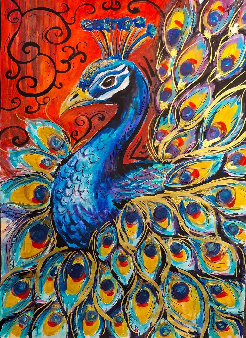 Ornate Peacock Display
