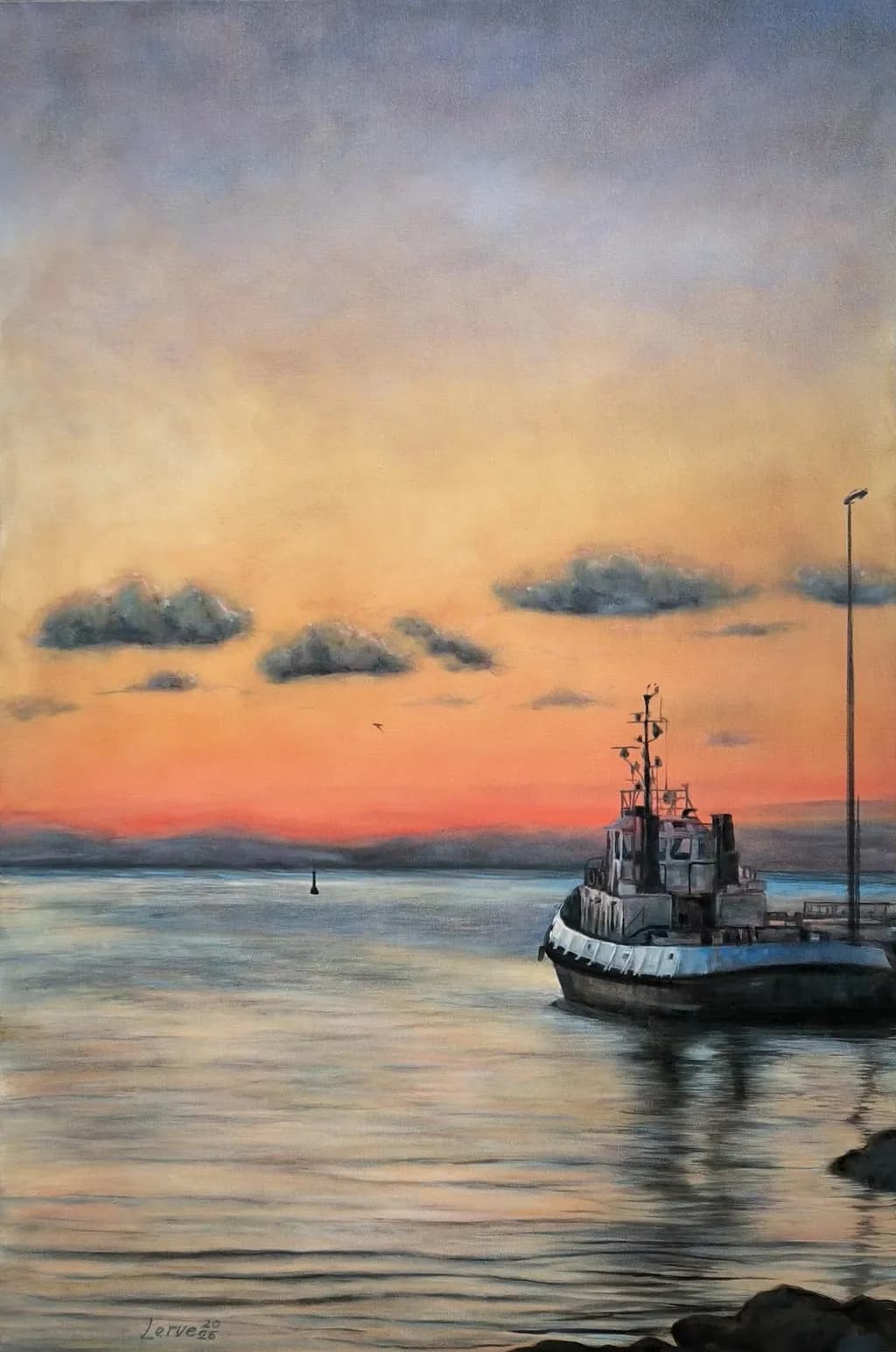 Sunset Harbor Boat
