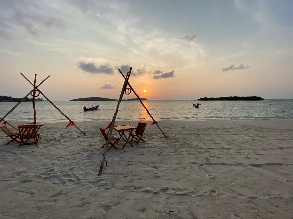 Sunset at the Beachside Tables