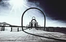 Monochrome Waterfront Pier
