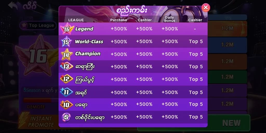 League Ranks Overview