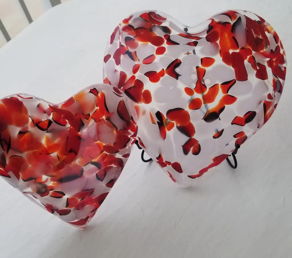 Crimson Mosaic Hearts
