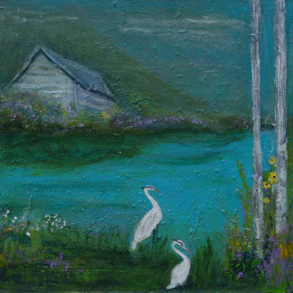 Lakeside Herons