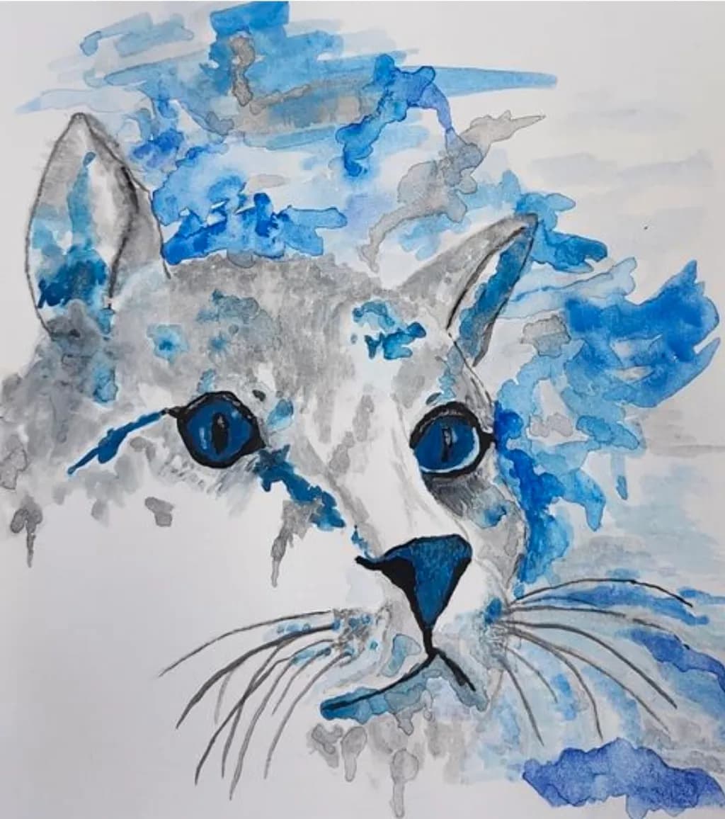 Blue Cat Portrait