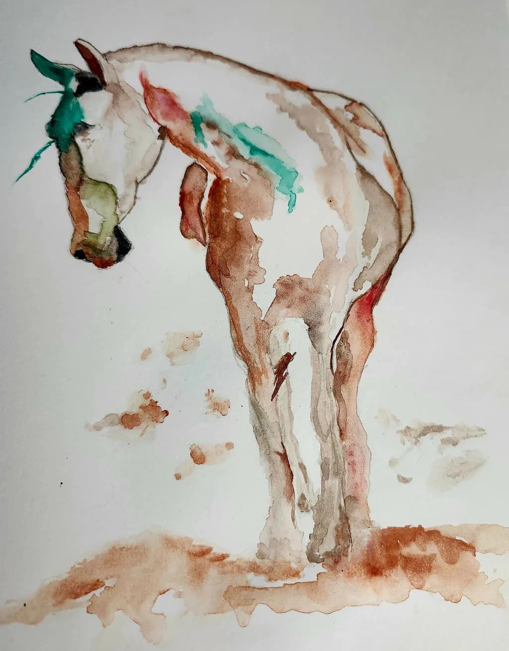 Watercolor Horse Motion