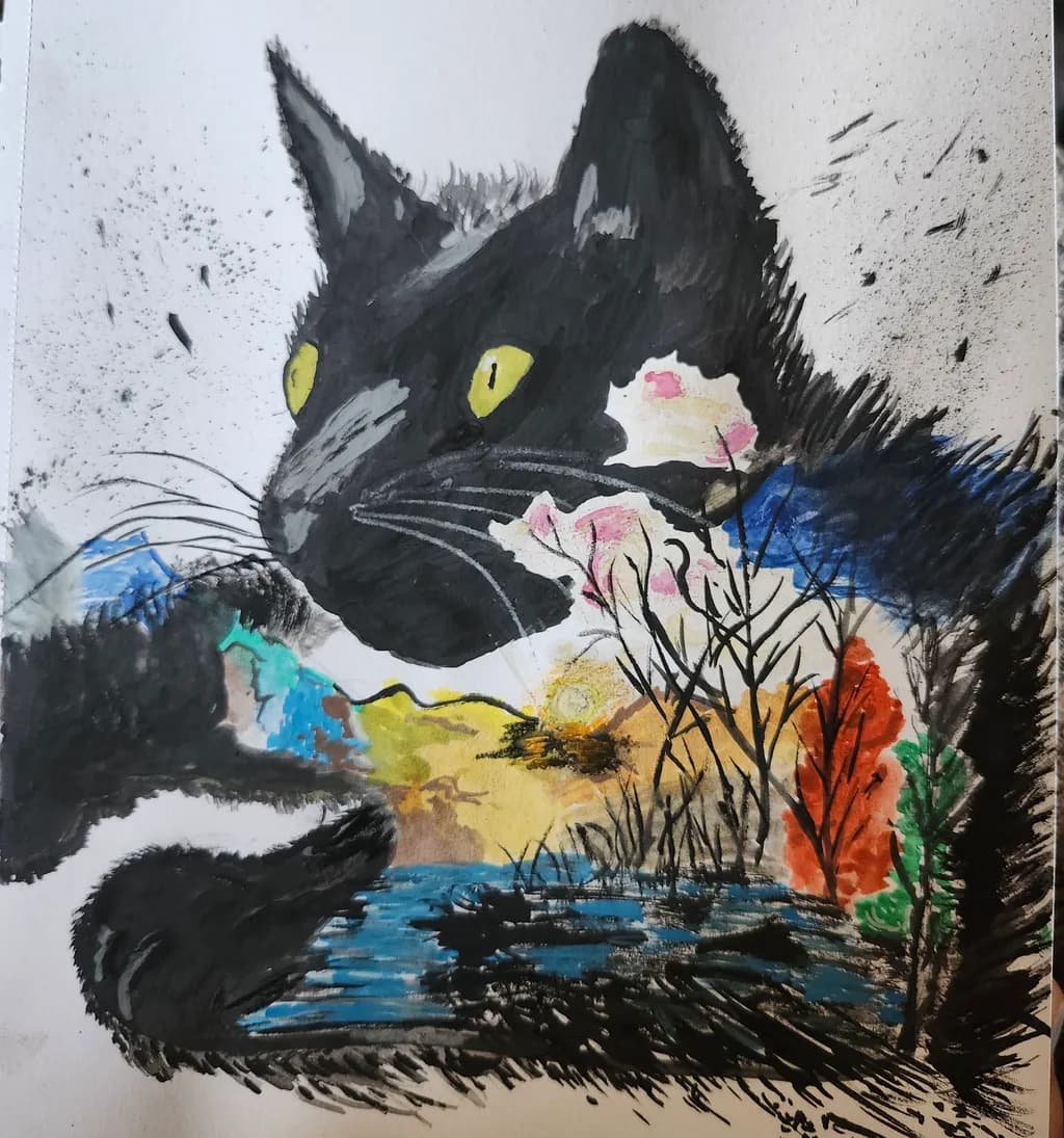 Black Cat and Lake