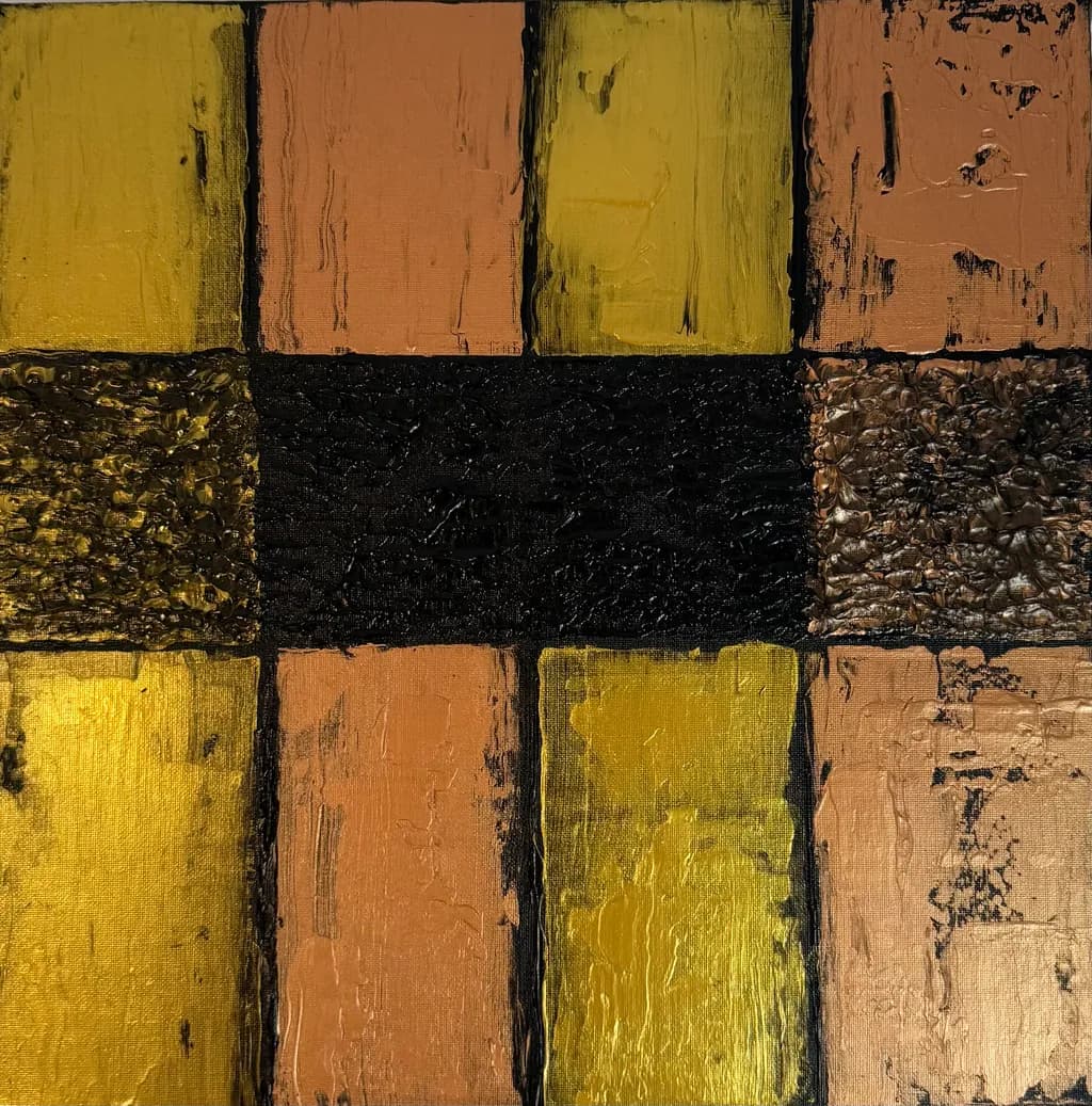 Geometric Bronze Grid