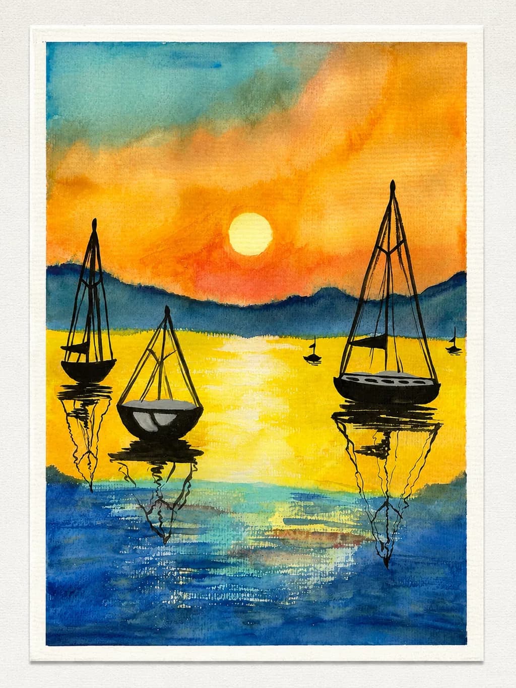 Sunset Sailboats