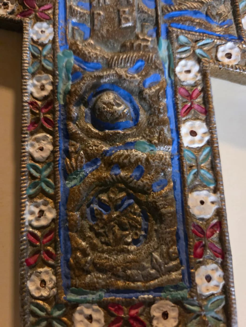 Floral Enamel Cross Segment