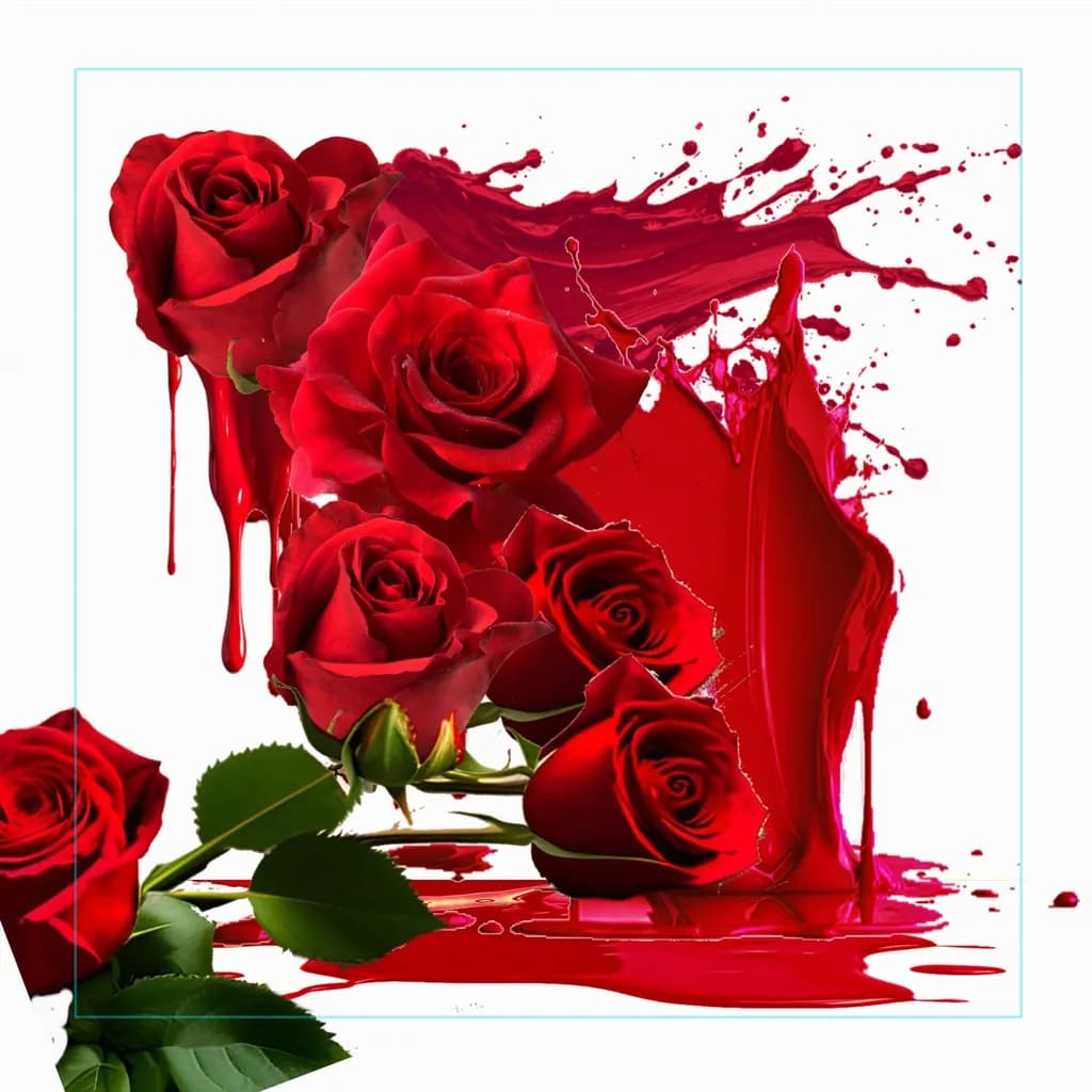Roses in Red Splash