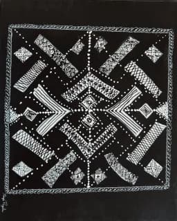 Monochrome Geometric Tapestry