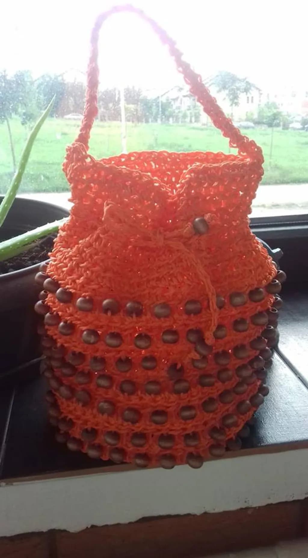 Beaded Citrus Satchel