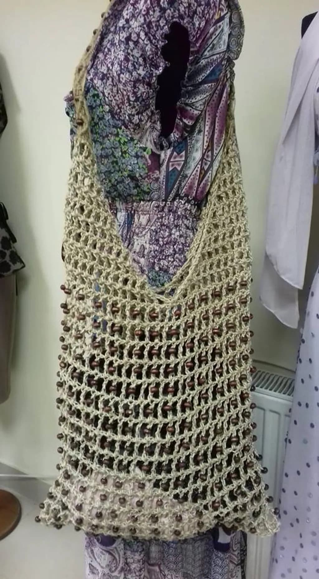 Beaded Crochet Tote
