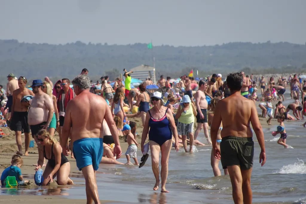 August Beach Crowd