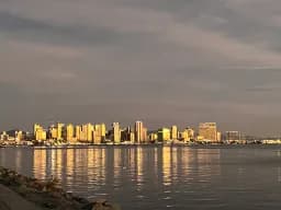 Golden Skyline Reflection