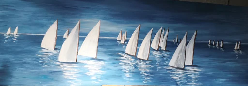 Sailboats on Blue Water