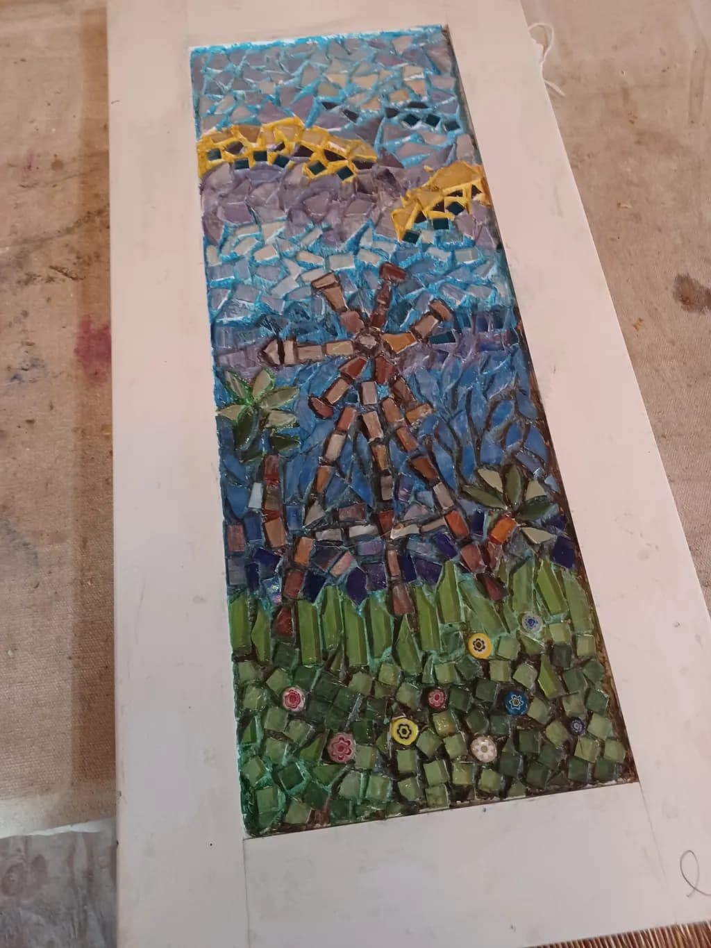 Garden Windmill Mosaic