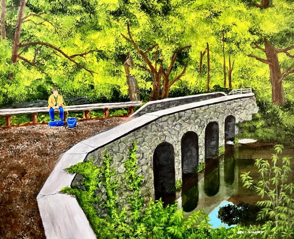 Fishing by the Stone Bridge
