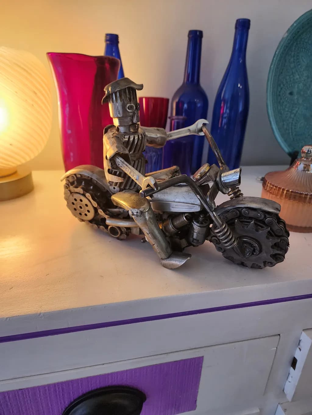 Metal Rider Sculpture